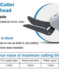 MXBAOHENG Blunt Blade Cutting Head For Wbt 1 Electric Fabric Scissors Heavy Duty Cloth Cutter close-up of blunt blade design and specifications.