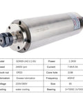 2.2KW Water Cooled Spindle Motor For CNC Router And Milling Machine featuring precision ER20 collet and stainless steel finish.