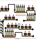 Badass Iron Pipe Wine Rack For Home Bar Vintage Industrial Wall Mounted Bottle Holder Sturdy Steel Shelf With Slick Finish, showcasing multiple bottles.