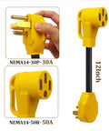 30 Amp Dryer To 50 Amp EV Charger Adapter Cord For Home Charging 14 30P To 14 50R Conversion For Tesla RV And Other EVs