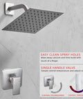 Brushed Nickel Shower Faucet Set With Rainfall System, All Metal Solid Brass Valve Body, Stainless Steel Shower Head
