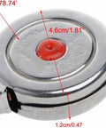 Close-up of Heavy Duty Retractable Tape Measure With Self Locking Belt Loop Clip And Strong Magnetic Hook, 2m long.