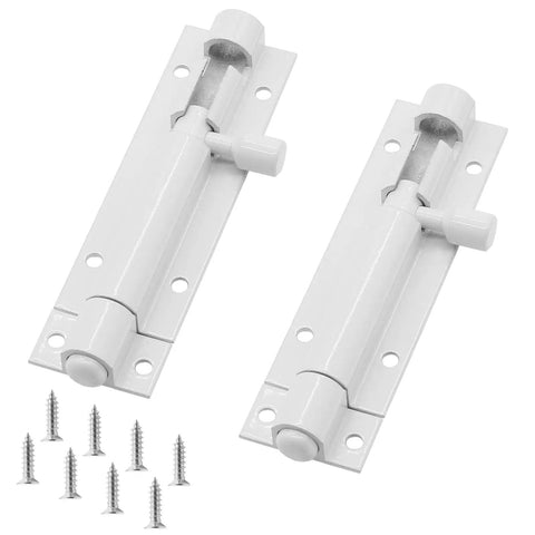 Built Tough 3 Inch Barrel Bolt Lock In Crisp White Heavy Duty Stainless Steel Slide Latch With Complete Mounting Hardware Rust Proof Security Bolt For Patio Gates Front Doors And Barn Sheds Solid 2 Pack