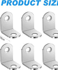 Heavy Duty L Brackets 10 Pack With 20 Screws Rust Resistant Stainless Steel Corner Supports For Shelves And Wood Furniture, showing six 25mm brackets.