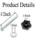 Eight Piece T Track Knobs Kit with hex head nuts, full thread bolts, and washers; 1/4 inch by 2-1/2 inch dimensions visible