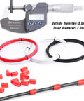 Dope 2500mm Bicycle Hydraulic Disc Brake Hose Kit For Shimano BH59 System Includes Lever Covers Compression Nuts Protective Sleeves Olives And Inserts Black Ready To Install shown with measuring tool and red components
