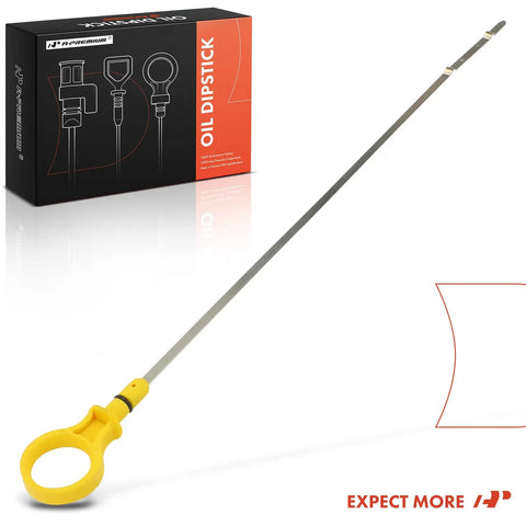 Engine Oil Dipstick For Ford F 150 Mustang Expedition Transit 150 250 350 HD And Lincoln Navigator 3.5L 3.7L V6 Engine Fits 2011 2017 2015 2018 Models, stainless steel rod with yellow handle