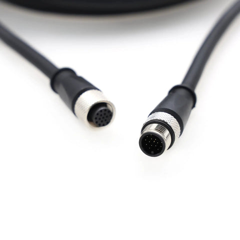 Pro Grade Vision Sensor Cable M12 17 Pin A Plug And Play Female Connector for machine vision systems, black cables with connectors