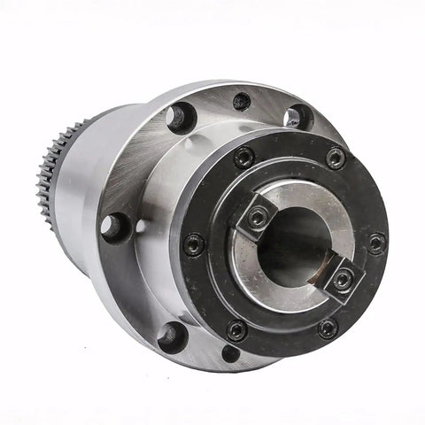BT40 Spindle Motor 8000RPM Belt Drive Built Tough For Milling Machines And Auto Tool Change Rig shows precision machined spindle part.