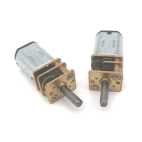 Pro Spec N20 DC 6V Miniature Gear Reducer Motor With Bulletproof Metal Gearing 40 To 3000 RPM shown from the side.