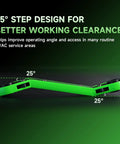 Side view of Pro Grade Heavy Duty HVAC Service Wrench Set with 25 degree step design for better working clearance.