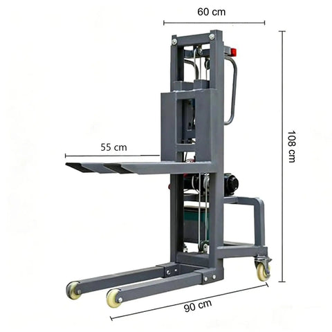Professional Grade Heavy Duty Electric Pallet Stacker With Winch 600 Pound Capacity Portable Lift Truck For Crushing Warehouse Freight Without Breaking A Sweat