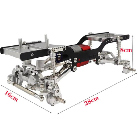 Full Metal RC Car Chassis Frame Kit With Shock Absorber Pull Rod And Portal Axle For MN Series D90 D91 D99 D99S Red Upgrade