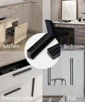 Black Tilted Aluminum Cabinet Handles 12 Pack 5 Inch 128mm Hole Centers Finger Pulls for Kitchen and Bathroom Cabinets in rooms