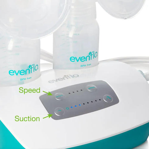 Hospital Strength Double Electric Breast Pump With Custom Suction Controls And Lowkey Quiet Motor, controls for speed and suction.