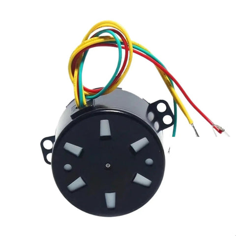 DIY Friendly Setup-Ready Universal AC 110V/220V 6W Permanent Magnet Synchronous Motor with Capacitor and Speed Reducer, 2.5RPM Bracket