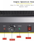 Heavy Duty 2200W Commercial Sandwich Maker And Electric Grilled Toaster simple operation panel with dials and indicator lights.