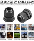 1-1/4 Inch NPT Nylon Cable Gland IP68 Waterproof Strain Relief Connector With Adjustable Locknut 5 Pack Heavy Duty applications