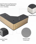 Stainless Steel L Shaped Furniture Leg Replacement Support For Sofa Bed Frame And Cabinet Repair Heavy Duty Wobble Fix 13 x 3.3 x 1.6 Inch