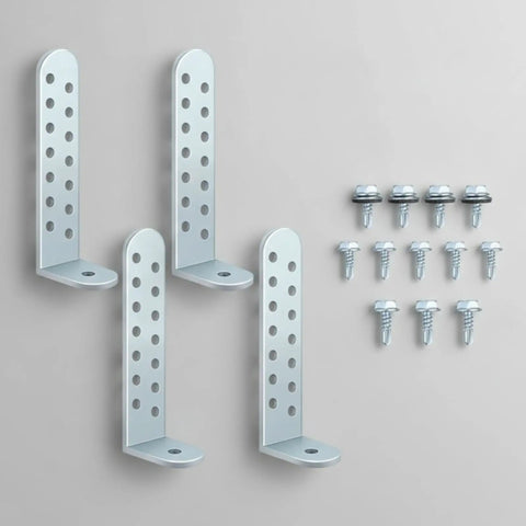 Galvanized Condenser Bracket Set 4 Pack L Shaped Mounting Brackets With Screws For Concrete Pads Heavy Duty Weather Resistant