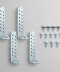 Four Piece Condenser Bracket Set With Screws Heavy Duty L Shaped Mounting Brackets For Concrete Pads Galvanized Support