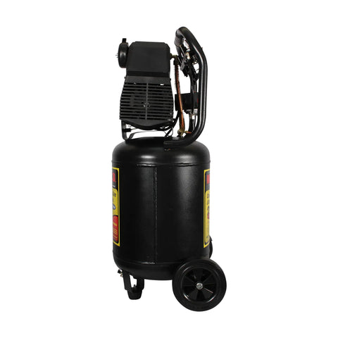 Mikels Cala 2-5 Horsepower Vertical Air Compressor With 50 Liter Oil Free Tank And Two Wheels For Easy Transport Durable Reinforced Steel Construction In Red Perfect For Auto Shop Projects
