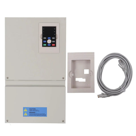 Beefy 3 Phase VFD Inverter For CNC Spindle Motors, 30KW To 37KW Output, 0 To 320 Hz Speed Control, Air Cooled IP20 Aluminum Alloy Housing, 380V Input, Industrial Grade Frequency Drive For Indoor Use with keypad, cover, cable