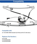 Ford F150 Front Left Window Regulator With Motor For 2004 2005 2006 2007 2008 Extended Cab 50 Inch Doors Replacement OE 741430 4L3Z1823201BA 6L3Z1823201BA Fits Front Driver Side Assembly Ready To Install Plug And Play