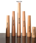 Top Shelf Wooden Furniture Legs Heavy Duty Replacement Riser Feet For Sofas Tables And Cabinets Set Of Four Solid Wood Base Elevators showing wood riser feet in various heights and sizes on a dark table.