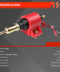 Beefy 12V Fuel Pump Delivers Five To Nine PSI At Thirty Five GPH For Gasoline And Diesel Engines, red casing, 3/8 in fittings