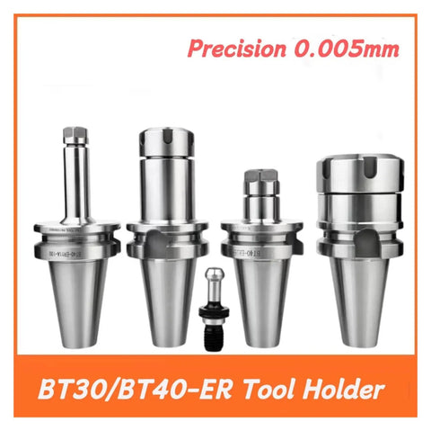 Premium Dynamic Balance Collet Chuck Tool Holder BT30 BT40 High Speed Precision Machining Kit with four tool holders.