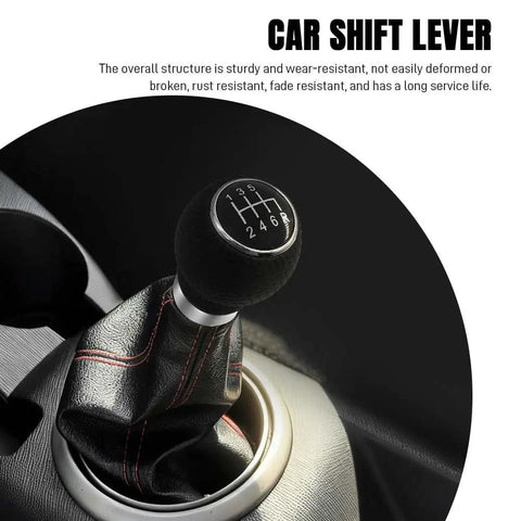 Ergonomic Round Head Gear Shift Knob For Manual And Automatic Cars, 5 Speed Shift Lever Kit, sleek black knob