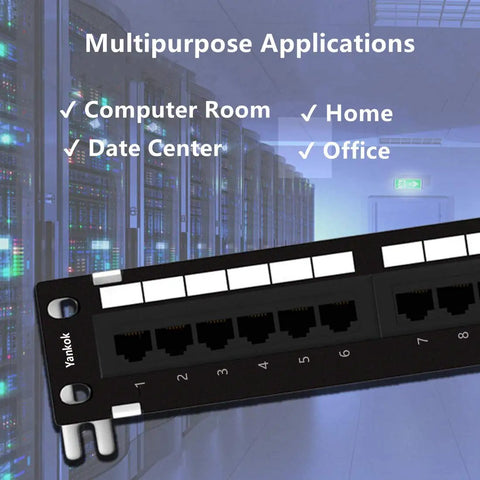 Cat6 12 Port Unshielded Patch Panel With Rack And Wall Mount Brackets For Solid Gigabit Speed Includes Mini Punch Down Tool And Color Coded Ports No Sweat Setup Straight Shot Network Upgrade