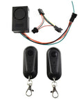 Kick The Theft Away With This Banger E Bike Alarm For 36 To 72 Volts Scooters Featuring Loud Dual Switch Security And Serious Anti Theft Protection To Keep Your Ride Safe And Sound While You Chill Out. black e-bike alarm unit with two key fobs and wiring