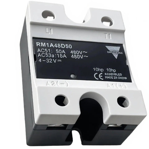 50 Amp Solid State Relay For 42 To 530Vac 4 To 32Vdc Control Plug And Play Single Phase Zero Cross Panel Mount SSR With LED Indicator And Varistor Protection Non OEM Replacement, close-up