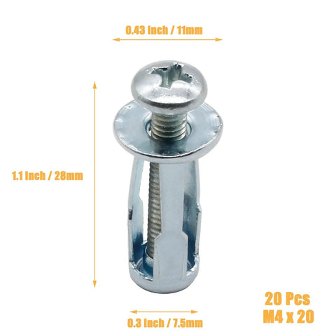 Badass M4 X 20 Jack Nuts And Petal Fan Clips Rock Solid Galvanized Drive On Self Tapping Screws 20 Pack close-up view of a drive on screw