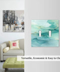 Killer Teal Marble Decorative Switch Plate Cover For Two Gang Double Toggle Outlet Wall Panel in stylish setting