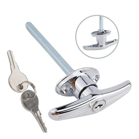 T Shaped Handle Lock For Garage Doors Made Of Zinc Alloy In Black Rugged Caravan Shed Cabinet Furniture Hardware 1 Piece Easy Install Latch Lock