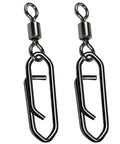 High Strength Saltwater Barrel Swivels And Snap Clips Set Stainless Steel Line Connectors Black Nickel 50 pcs 54 lb