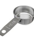 Sturdy 1/4 Cup Stainless Steel Measuring Cup for Wet and Dry Ingredients, Heavy Duty Metal Scoop, 60 ml 60 cc 2 oz, Great as a Dog Food Scoop