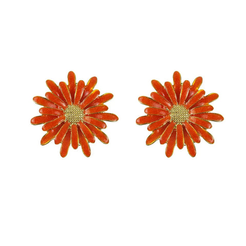 Five Pack Flower Drawer Knobs In Orange Zinc Alloy Cabinet Dresser Pulls With Screws Durable Rustproof Floral Knob For Furniture Doors