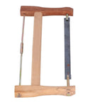 Rugged Teakwood Frame Saw With Razor Sharp Manganese Steel Blade For Effortless Wood Cutting, 400mm build for carpentry tasks.