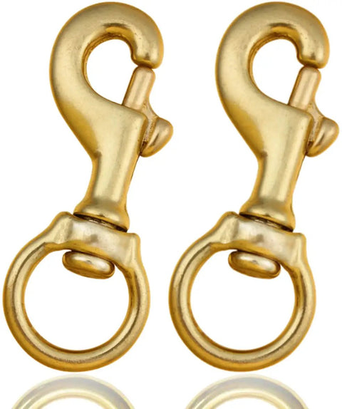 Heavy Duty Solid Brass Swivel Bolt Snap Hooks With Seven Eighths Inch Eye And Three And A Quarter Inch Length Built To Last Single Ended