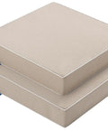 Beige Outdoor Chair Cushions Set Of 2 19x19x3 Inches Waterproof Patio Seat Cushions For Outdoor Furniture with adjustable ties.