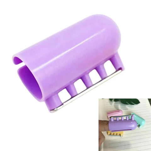 Finger Protector Sleeves for Easy Needle Threading in Crochet, Knitting, Sewing and Weaving with a Handy Threader Tool for Faster Stitches, Pro Grade Comfort, and Precise Crafting at Home and in the Studio, purple ABS finger sleeve