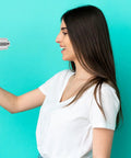 Woman holding Heavy Duty Aluminum Alloy Blower Air Nozzle For Compressed Air Tools, showcasing ergonomic design.