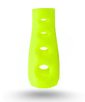 Neon Yellow 2.5 Inch Regulator Hose Protector For Scuba Diving With Vented Self Draining Design Keeps Hose Safe From Strain And Fittings Durable Plastic Guard Must Have Gear For Divers, front view.