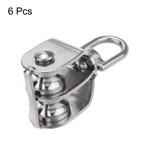 Double Pulley Block M15 In Stainless Steel Swivel Rigging Lifting Wheel For Fixed Pulley Use, 6 pcs set view