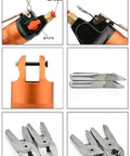 Top Shelf Pneumatic Air Scissors Nipper With F5 S5 Blades For Fast Plastic Cutting showing air clamp, cutting blades, and tool design.