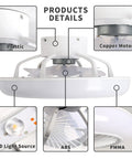 Product details of Dope Modern Ceiling Fan With Lights And Remote Control Round LED Fixture With Acrylic Lampshade